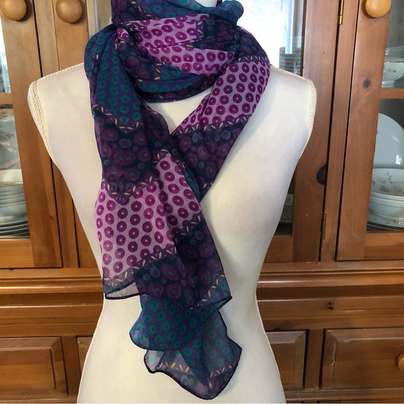 EUC Blue and Purple Rectangular Scarf - Picture 5 of 5